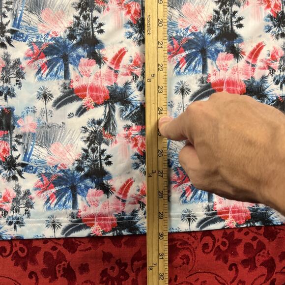 Sunday Swagger Shirt Mens XL White Graphic Print Palm Tree AOP Golf Beach Party - Picture 7 of 10